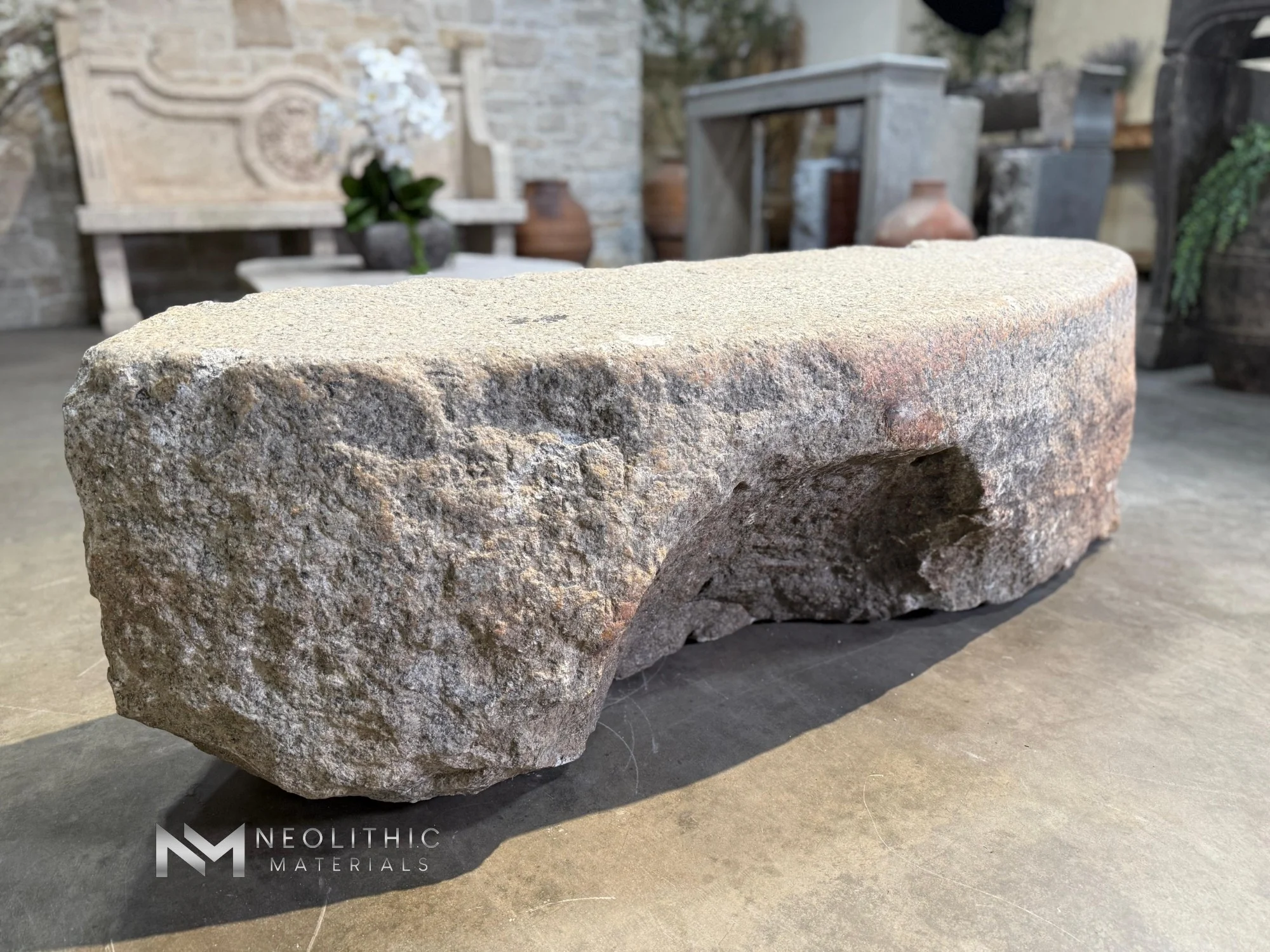 Antique Granite Bench - Image 2